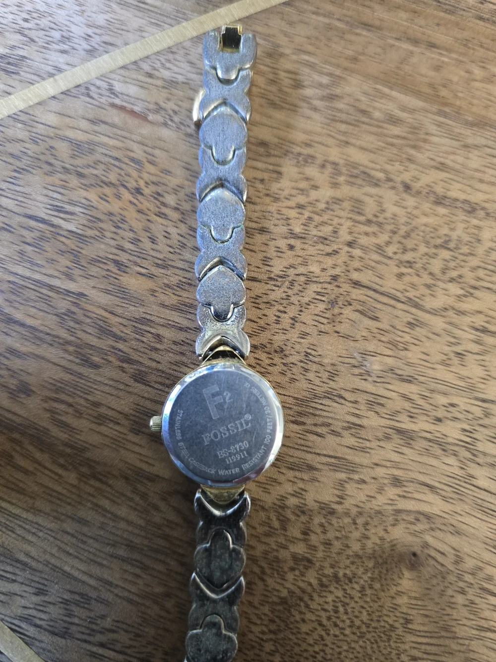 Fossil Two-Tone Heart Link Bracelet Watch - Gold & Silver